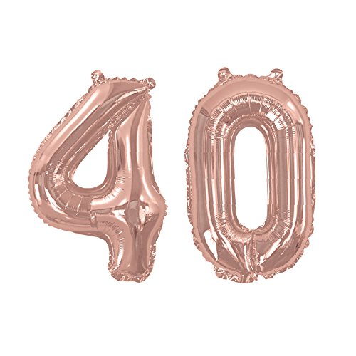 Foil Balloons - Rose Gold - Number 40