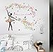 BIBITIME Dance Ballet Girl Multicolored Flower Butterfly Wall Decal Sayings A Blossom Faerie of Brilliant Quotes Sticker for Music Classroom Girl Bedroom Kids Room Decor
