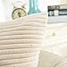 Home Brilliant Super Soft Plush Corduroy Solid Textured Large Throw Euro Pillow Sham Cushion Cover with Zipper, 26 x 26(66cm), Cream Cheese
