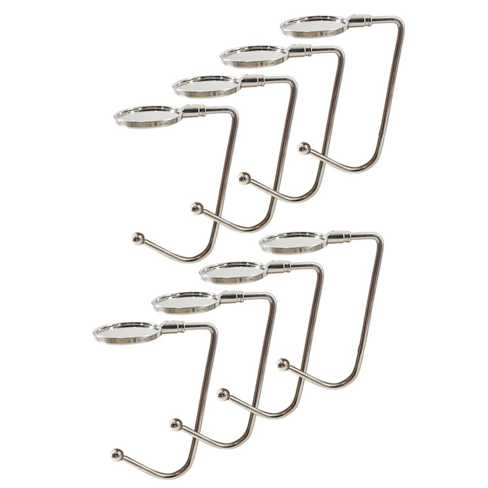 Table Hook - Desk Bag Hook Anti Slip and Scratch - Pack of 8 - Silver