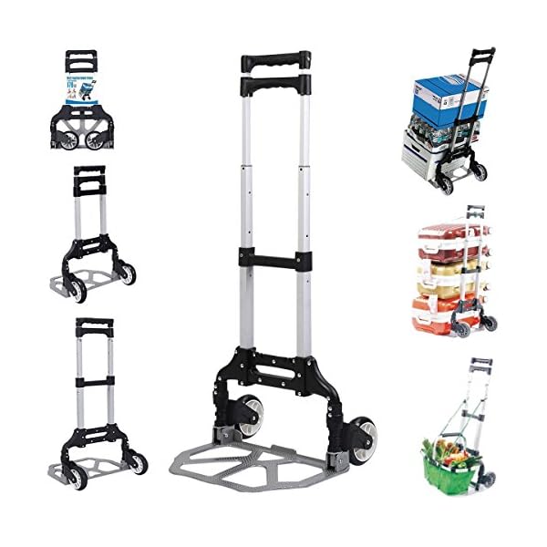 170 Lbs Cart Folding Dolly Push Truck Hand Collapsible Trolley Luggage