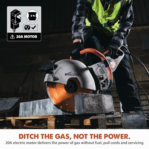 Evolution R14DCT 14” Electric Concrete Saw | High-Torque 20A Motor | 5-1/8” photo 10