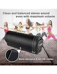 Holiper   Altavoces portátiles con Bluetooth de 20 W con graves, emparejamiento estéreo, sonido alto, micrófono, altavoz de subwoofer, altavoz inalámbrico para el hogar, dormitorio, Apple, iPhone, Android, iPad, teléfonos, ordenador de sobremesa, negro