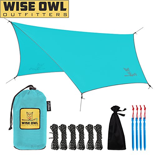 Wise-Owl-Outfitters-Rain-Fly-Tarp--The-WiseFly-by-Premium-11-x-9-ft-Waterproof-Camping-Shelter-Canopy--Lightweight-Easy-Setup-for-Hammock-or-Tent-Camp-Gear-5-Colors