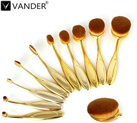 Hmond(TM) Beauty 10Pcs Makeup Oval Shape Toothbrush Brushes Foundation Powder Blush Contour Set pincel maquiagem Cosmetic Tools