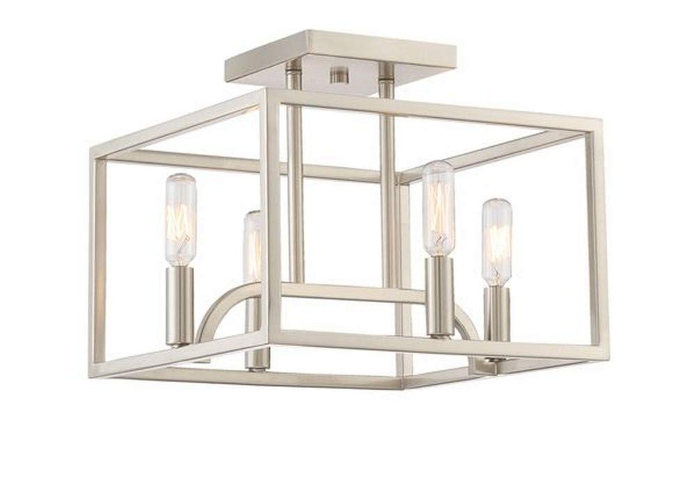 DESIGNERS FOUNTAINUptown 4 Light Semi-Flush Ceiling Light, Satin Platinum, 88411-SP