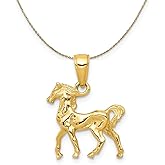 The Black Bow 14k Yellow Gold Sm Left Walking Horse Necklace