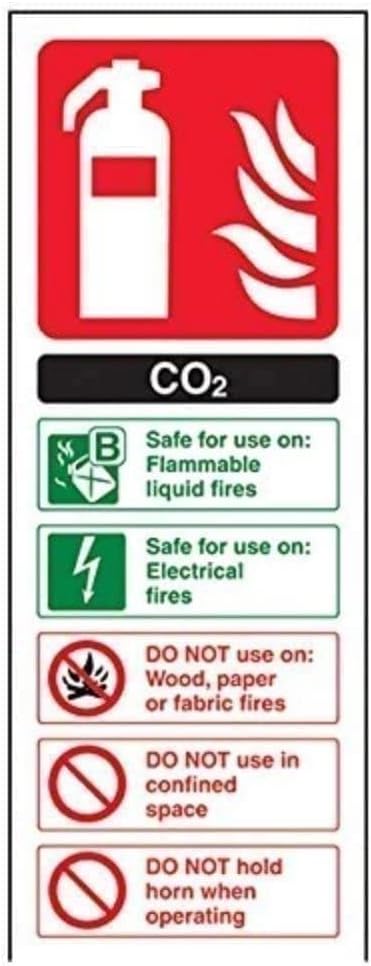 V Safety 11004AC-S Co2 Id Fire Extinguisher Sign Portrait 75x200mm