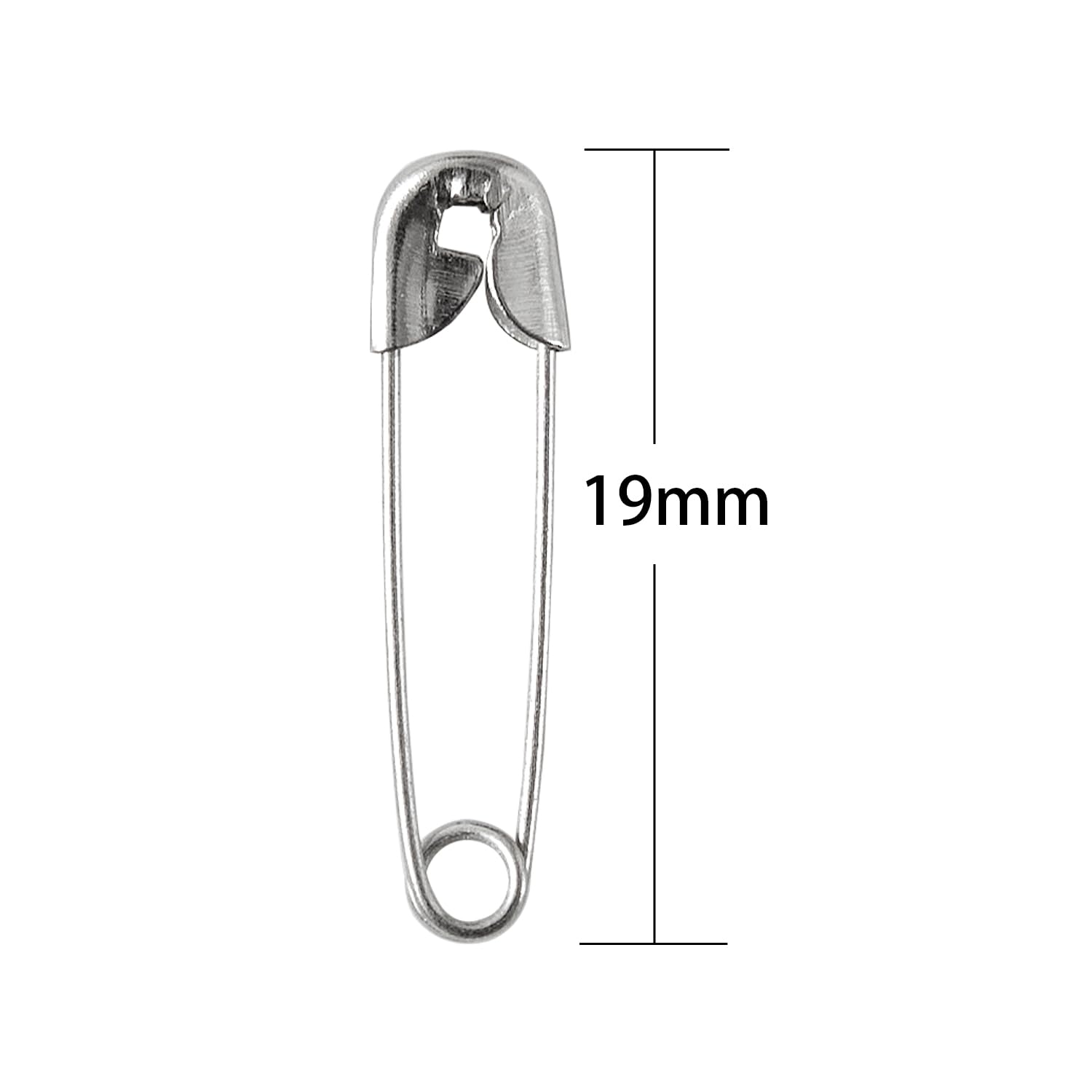 1000PCS Safety Pins, 0.75In/19mm Small Fastening Pins, Rust Resistant Nickel Plated Steel Set for Crafting, Sewing, Jewelry Making Fabric, Rimming Fastening Clip Button for Garment Hang Tag (Silver)