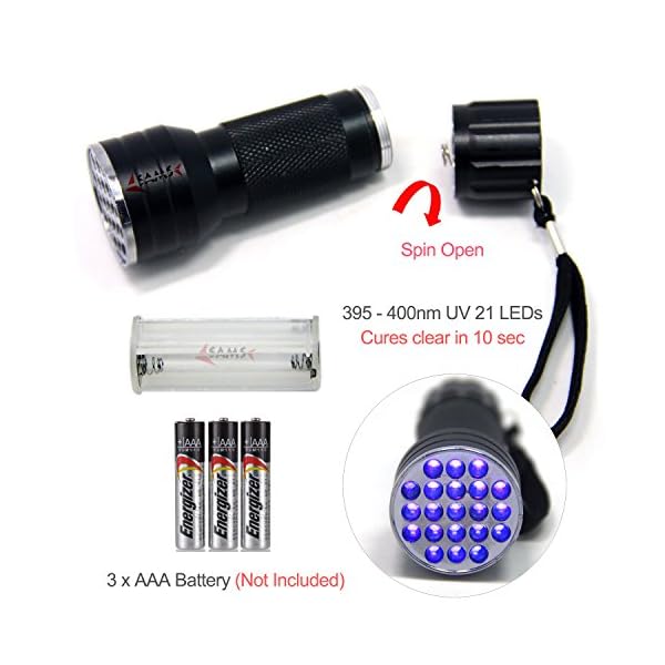 SAMS-Fishing-21-LEDs-Super-Bright-Light-UV-Glue-Cure-Flashlight-and-Syringe-Coating-Tools-For-Fly-Tying-UV-Kits-Buzzer-Bug-Nymph-Head-Body-Trout-Flies-Making