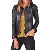 Desired Jackets Womens Leather Jacket - Real Lambskin Cafe Racer Style Leather Jackets For Women
