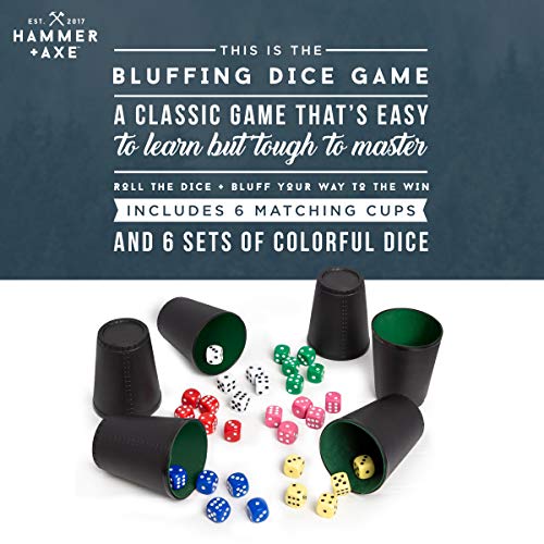 Hammer + Axe Bluffing Dice Game, Lie Your Way to a Win, Fun Cheat Party Game for Kids and Adults, Portable Fun You Can Take Anywhere, Ages 8+