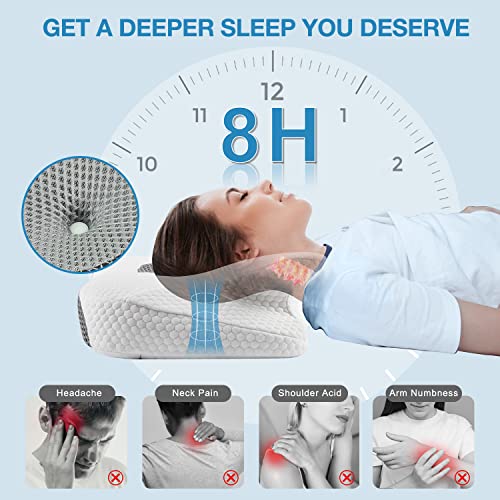 DONAMA Cervical Pillow, Contour Memory Foam Pillow for Neck Pain Relief