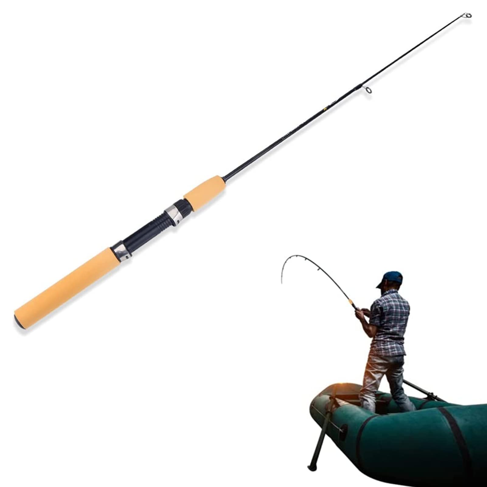 Telescopic Fishing Rod, Portable Carbon Fiber Retractable Mini Ice Fishing Pole