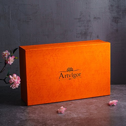 ARTVIGOR Heart Shape Glazed Mixed Color Boxed 150ml / 5.1oz Cup & Saucer Sets, Gift Boxed Coffee and Tea Set Service for 6 - Thumbnail 6