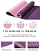 YAWHO Yoga Mat Fitness Mat Eco Friendly Material SGS Certified Ingredients TPE Specifications 72” x 26” Thickness 1/4-Inch Non-Slip Extra Large Yoga Mat with Carry Bag (Violet)thumb 2