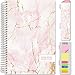 HARDCOVER Academic Planner 2019-2020: (June 2019 Through July 2020) 5.5 Daily Weekly Monthly Planner Yearly Agenda. Bonus Bookmark, Pocket Folder and Sticky Note Set (Pink Marble)