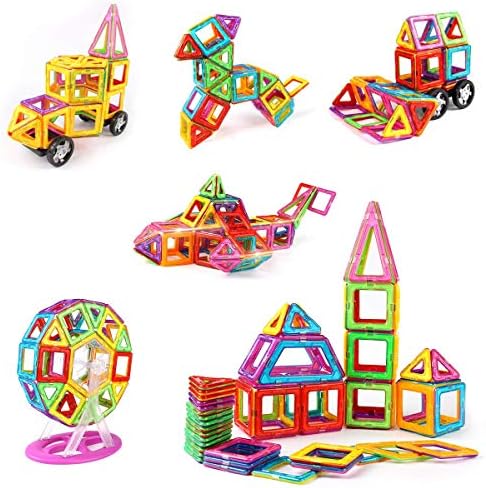 100-Piece Magnetic Building Blocks For Kids 3+ - STEM Sensory Toys, Compatible With 0.8 Inch Sets, Creative Construction Gift