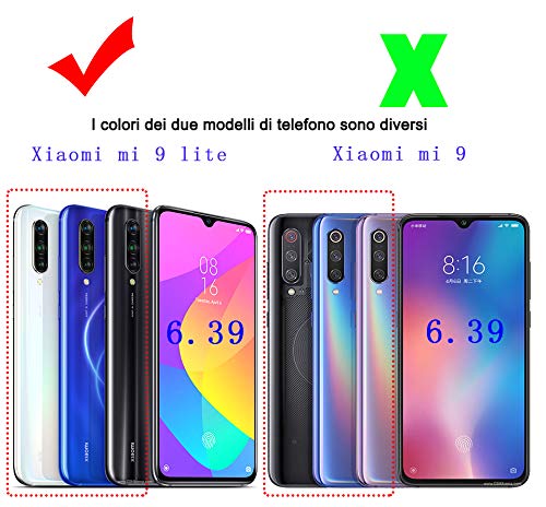 UCMDA Cover per Xiaomi Mi 9 Lite & Pellicola Protettiva in Vetro Temperato, Custodia Mi 9 Lite Silicone Morbido, Anti Graffio Pellicola Protezione per Xiaomi Mi 9 Lite