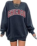 Women's Oversized Sweatshirt CHICAGO Crewneck Long