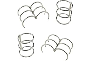 HAHIYO 4Pcs Silver 30mm/1.2inch Inner Diameter Metal 3 Rings Loose Leaf Binders Book Rings Snap Split Hinged Stainless Steel Binder Rings for DIY Travel Diary Notebook Photo Album Binding Spines Comb