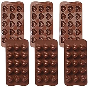 15-holte hart vorm chocolade schimmel, NALCY 6 stks siliconen chocolade mallen, voor het maken van zeep, kaars, snoep…