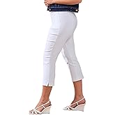Tribal Womens Flatten It Performance Stretch Slimming Capri Pants