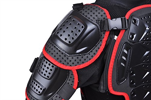 CHCYCLE Motorcycle Full Body Armor Motocross ATV Motorbike Jacket Protector (Large, Red)