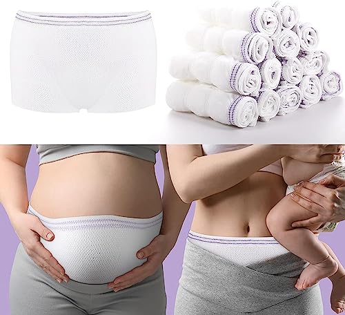 NALACAL Mesh Postpartum Underwear Disposable Panties, Women High Waist C Section Maternity Postpartum Panties, Soft, Breathable, Stretchy (8 Counts - Size Large)