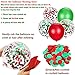 TecUnite 80 Piece Red and Green Confetti Balloons Christmas Party Decorations12 Inch for Christmas Birthday Party Arch Decorations Supplies