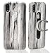 iPhone X Case, Wood Veiny Standing Case, X-idea Slim Anti-Scratch Shockproof Cover Clear Hard Back Panel + TPU Bumper Protective Case for Apple 5.8
