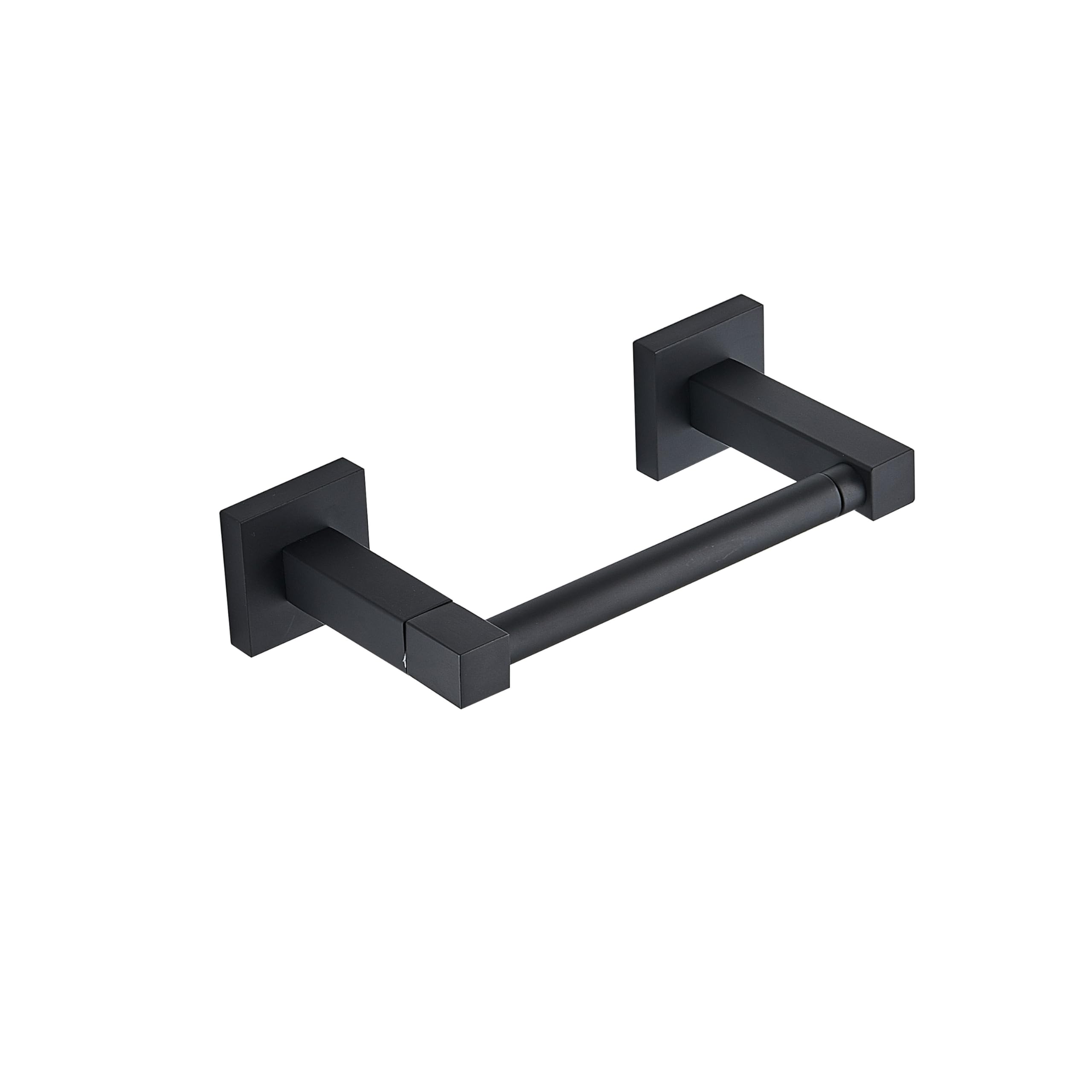 Toilet Paper Holder, Matte Black Double Post Pivoting Square Tissue Holders Roll Holder Hangers Toilet Paper Stand Stainless Steel Modern Wall Mounted