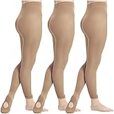 DIPUG 1/2/3 Pairs Girls' Convertible Ballet Tights/Soft Transition Dance Tight(Toddler/Kids)