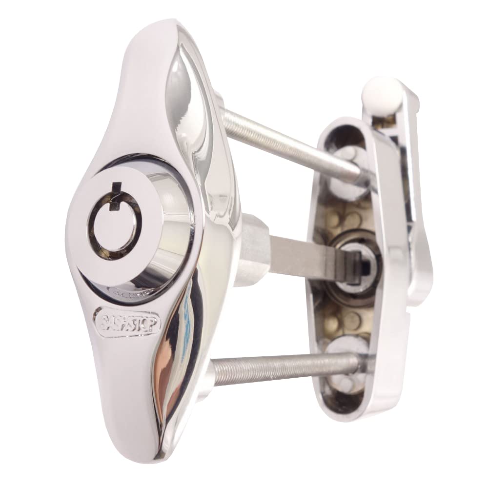 SASHSTOP Lockable Sash Jammer Additional Security for uPVC Doors (Chrome)