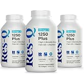 Res-Q 1250+ Omega-3 &amp; Vitamin D3 Fish Oil Capsules 3-Pack