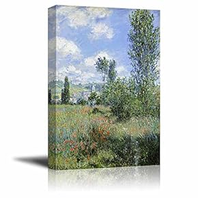 View of V¨¦theuil by Claude Monet - Canvas Print Wall Art Famous Oil Painting Reproduction - 12" x 18"