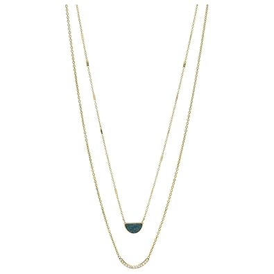 Fossil Damen-Strang-Halskette Edelstahl zirkonia JF02947710