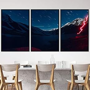 signwin 3 Piece Framed Canvas Wall Art Starry...