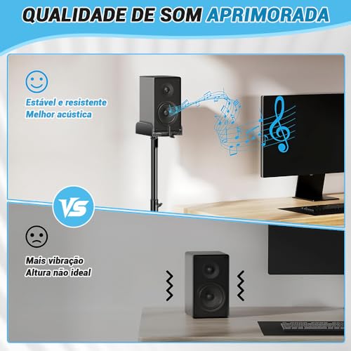 Pedestal Caixa de Som, Pedestal para Caixas Acústicas, Kit Pedestal Caixa Som, Suporte Caixa de Som, Kit 2 Pedestal Caixa Som