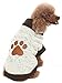 BINGPET Turtle Neck Dog Sweater - Brown Bone Pattern - Puppy Winter Warm Cloth for Small Medium Large Dogs