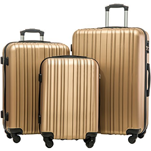 Merax Afuture 3 Piece Set Lightweight Luggage Spinner Suitcase (Champagne Gold) Merax Afuture 3 Piece Set Lightweight Luggage Spinner Suitcase (Champagne Gold)