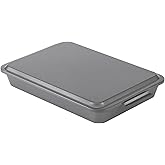 GoodCook Everyday Baking Pan with Metal Lid Nonstick Warp-Resistant Heavy-Gauge Steel Construction Even-Heating Oblong Cake Pan with Solid Oven-Safe Cover, 9x13-Inch, Gray