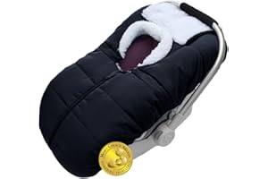 Mom's Choice Awards Winner-TSAYAWA Winter Baby Infant Car Seat Cover-Keep Babies Warm Carseat Bunting Bag/Blanket for Newborn-Cold Weather Insulated Windproof Carrier Canopy for Travel (Black)