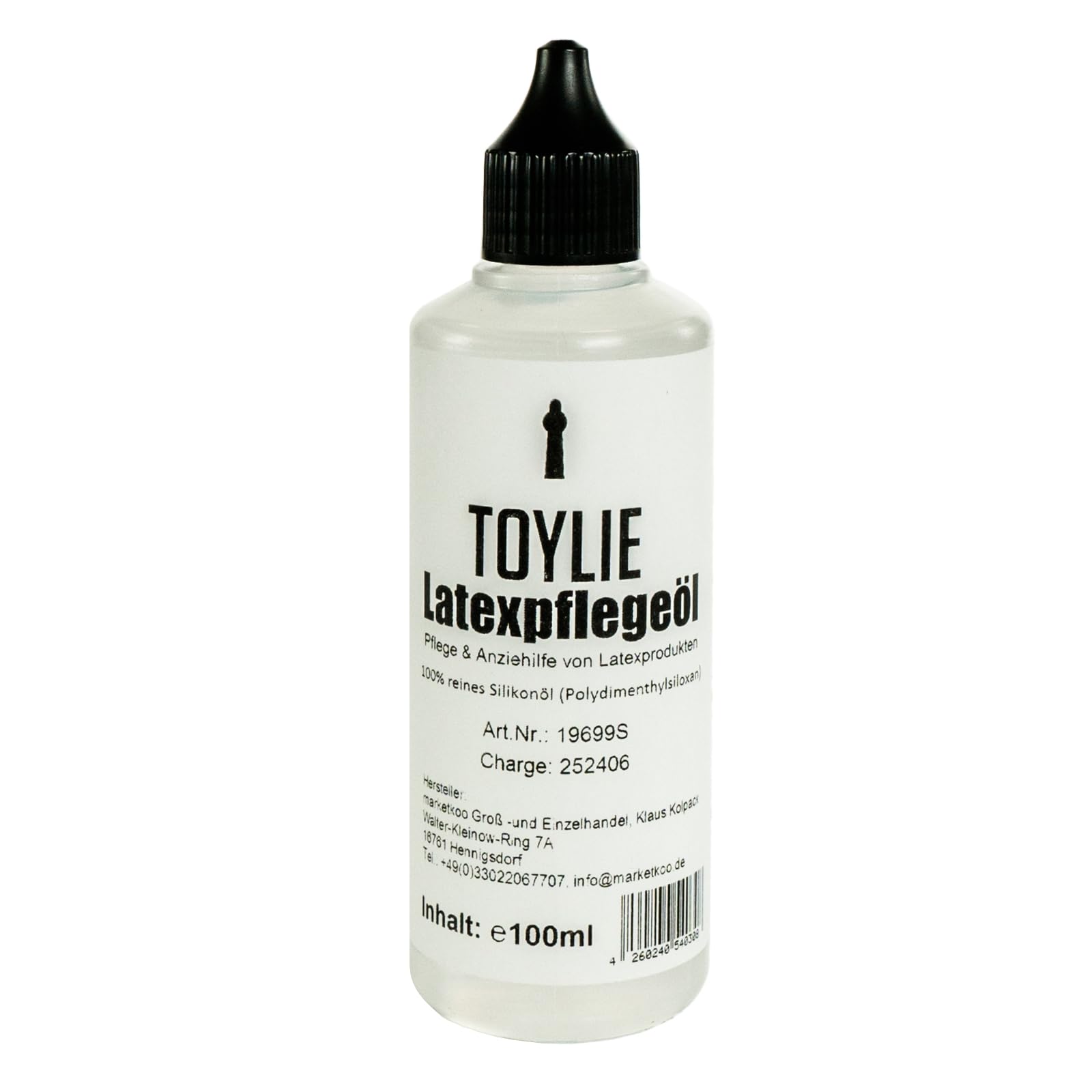 Toylie Latex-Pflegeöl 100ml for Latex Clothing, Latex Care, Latex Dressing aid, high Gloss Look, 100% Silicon Oil Without Additional Ingredients