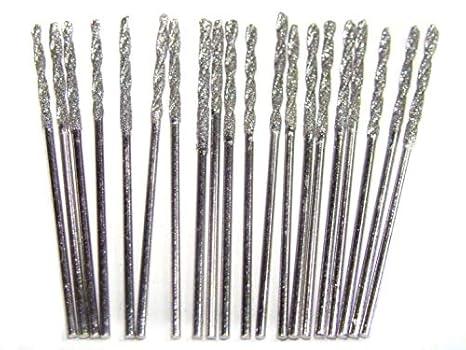 Diamond Coated 1mm Twist Drill Bit Set 20pcs Jewelry Beach Sea Glass Shells Gemstones Lapidary 20 Pieces Kit Pack
