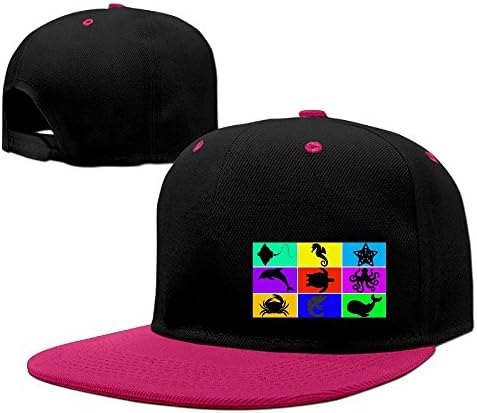 Guoren Sea Animals Fun Colors Unisex Adjustable Contrasting Hip-pop Cap Pink