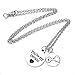 Top Plaza 2pcs/Set Silver Tone Compass Charm No Matter Where Necklace, Best Friends Lovers Couples Necklace Set - Valentine's Day Gift (Pinky Promise You're My Person)