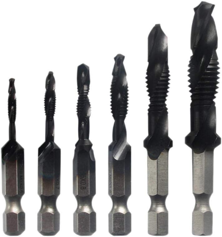 Drill Bit 6 Pieces/Set of Metric Thread M3M10 Tools 1/4 inch Hexagon