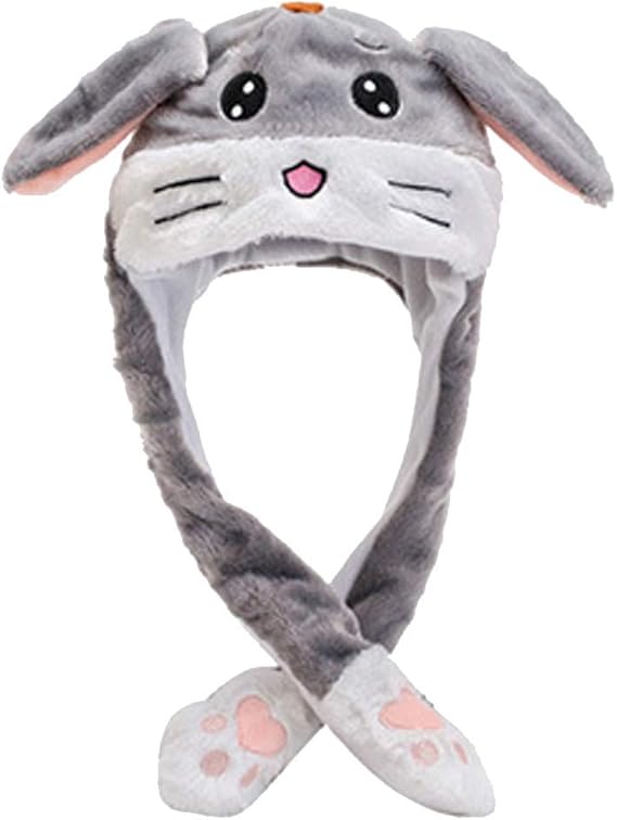 Womens Plush Embroidery Rabbit Ear Hat Wrap Warm Hat Cap Winter Beanie