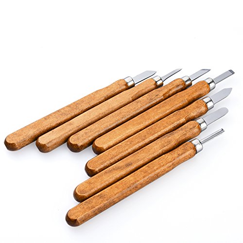 TOOLTOO Wood Carving Knife Chisel Tools Kit – SK2 Carbon Steel Set With Red Oilstone and Storage Bag For Starter Professional, 12 PCS Pack
